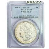 1886-S Morgan Silver Dollar PCGS AU58 VAM 2 S/S