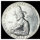 1921 Silver Pilgrim Tercentenary Half Dollar CLOSE