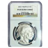 2001 $1 Sliver Buffalo NGC PF69 Ultra Cameo