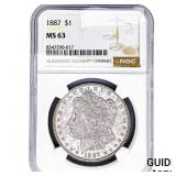 1887 Morgan Silver Dollar NGC MS63