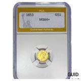 1853 Rare Gold Dollar PGA MS64+