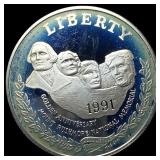 1991-S Silver Dollar Mount Rushmore Commemorative