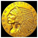 1914 Indian Head Half Eagle $5 Gold CLOSELY UNCIRC