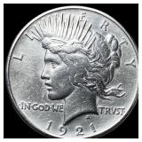 1921 Silver Peace Dollar CLOSELY UNCIRCULATED