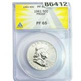 1961 Franklin Half Dollar ANACS PF65