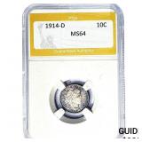1914-D Barber Dime PGA MS64
