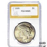 1935 Silver Peace Dollar PGA MS65