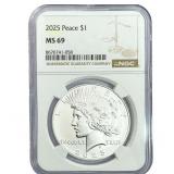 2025 Silver Peace Dollar NGC MS69