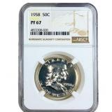 1958 Franklin Half Dollar NGC PF67