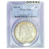 1921-D Morgan Silver Dollar PCGS MS63