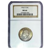 1953-S Washington Silver Quarter NGC MS66