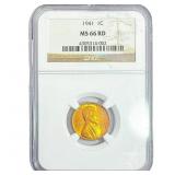 1941 Wheat Cent NGC MS66 RD