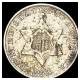1853 Silver Three-Cent Piece CLOSELY  UNCIRCULATE
