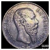1866 Mexico Maximilian I Silver 1 Peso NEARLY UNCI