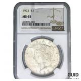 1923 Silver Peace Dollar NGC MS65