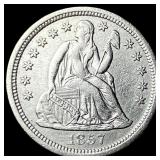 1857-O Silver Seated Liberty Dime CHOICE AU
