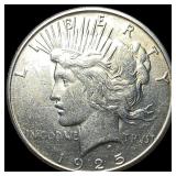 1925-S Silver Peace Dollar CHOICE AU