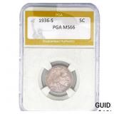 1936-S Buffalo Nickel PGA MS66