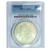 1878 8TF Morgan Silver Dollar PCGS MS62