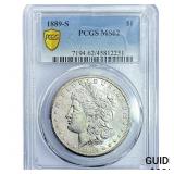1889-S Morgan Silver Dollar PCGS MS62
