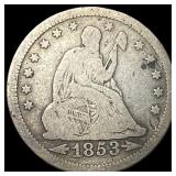 1853 Arrows Seated Liberty Quarter NICELY CIRCULAT