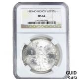 1985Mo Mexico $1 Onza NGC MS66