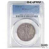 1938-D Walking Liberty Half Dollar PCGS F15