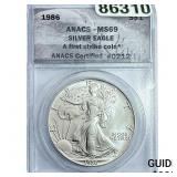 1986 Silver Eagle ANACS MS69