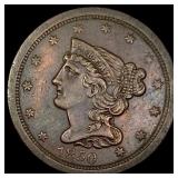1850 Braided Hair Half Cent CLOSELY  UNCIRCULATED