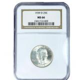 1939-D Washington Silver Quarter NGC MS66