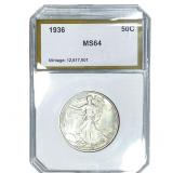 1936 Walking Liberty Half Dollar PCI MS64