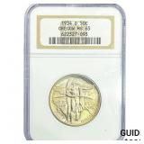 1934-D Oregon Trail Half Dollar NGC MS65