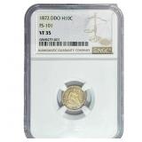 1872 DDO Seated Liberty Half Dime NGC VF35