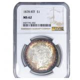 1878 8TF Morgan Silver Dollar NGC MS62