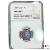1909 VDB Wheat Cent NGC MS66 RB