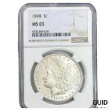 1898 Morgan Silver Dollar NGC MS65
