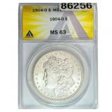 1904-O Morgan Silver Dollar ANACS MS63