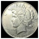 1927-S Silver Peace Dollar CHOICE AU