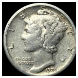 1924-S Silver Mercury Dime NEARLY  UNCIRCULATED