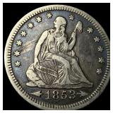 1853 Arrows Seated Liberty Quarter NEARLY UNCIRCUL