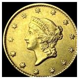 1849 Gold $1 Type 1 Liberty Head CLOSELY UNCIRCULA
