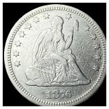1876-CC Silver Quarter Dollar NEARLY UNCIRCULATED