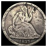 1837 Silver Seated Liberty Half Dime No Stars  NI