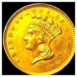 1856 Gold $1 Indian Head Type 2 CHOICE AU