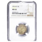 1914-D Buffalo Nickel NGC MS62