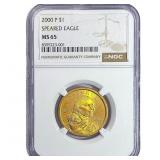 2000 $1 Speared Eagle NGC MS65