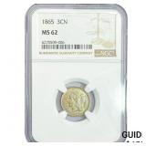1865 Nickel Three Cent NGC MS62