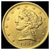 1899 Liberty Head Half Eagle $5 Gold UNCIRCULATED