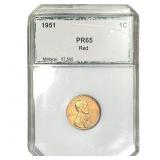 1951 Wheat Cent PCI PR65 Red