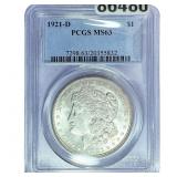 1921-D Morgan Silver Dollar PCGS MS63